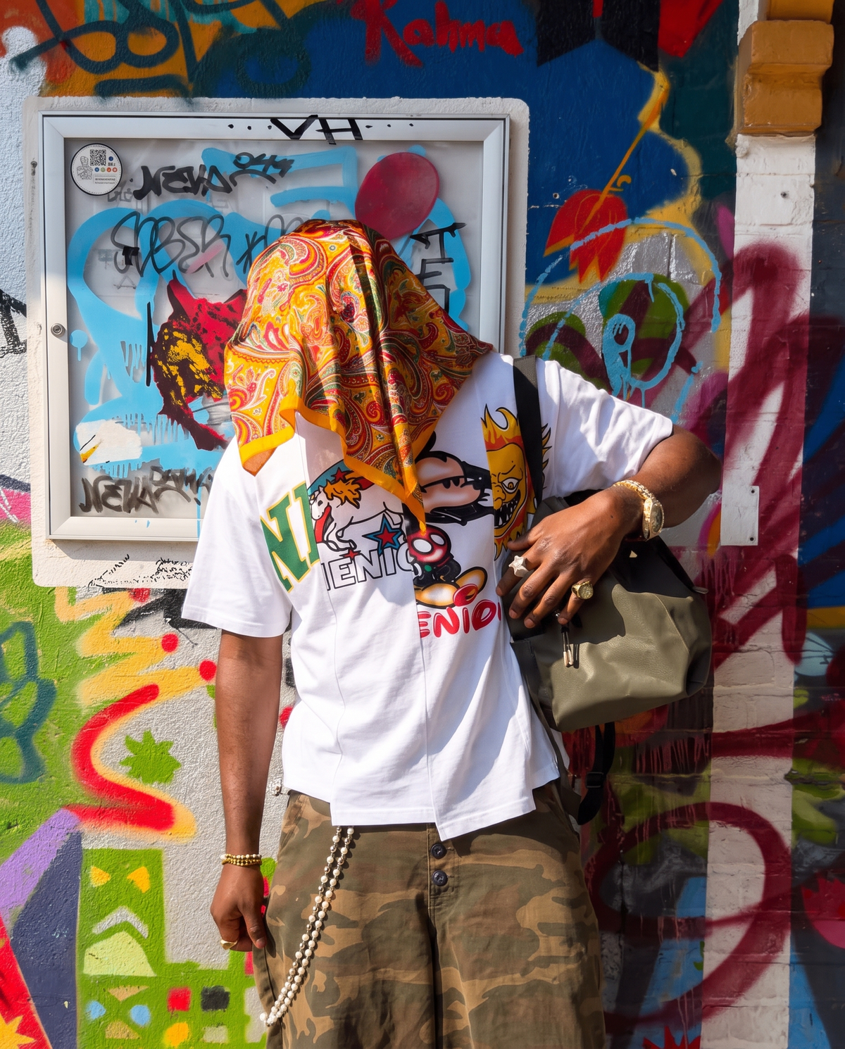 ★ LIMITED ★ NENIOM UNEVEN CHARACTERS SHIRT OVERSIZED WHITE BOXY STREETWEAR TEE