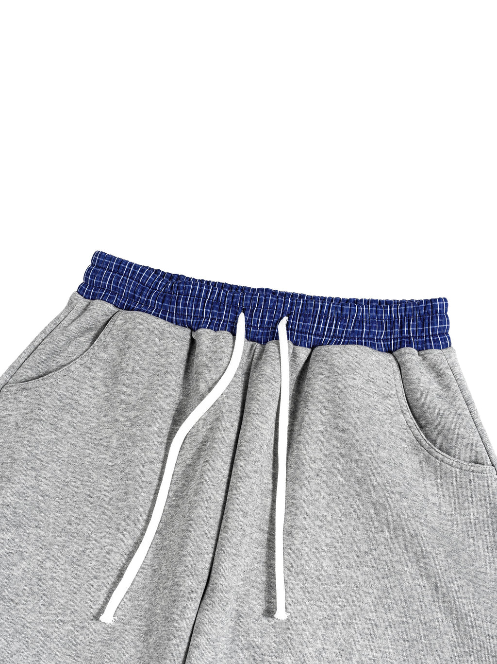Plaid Waistband Barrel Oversized Y2K Flared Gray Sweatpants