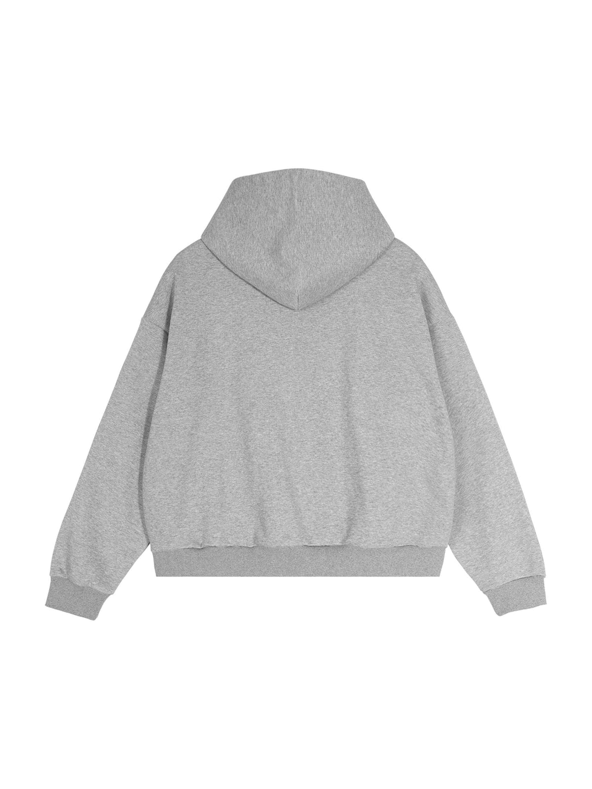 Lazy Boy Contrast Plaid Boxy Zip Up Gray Hoodie