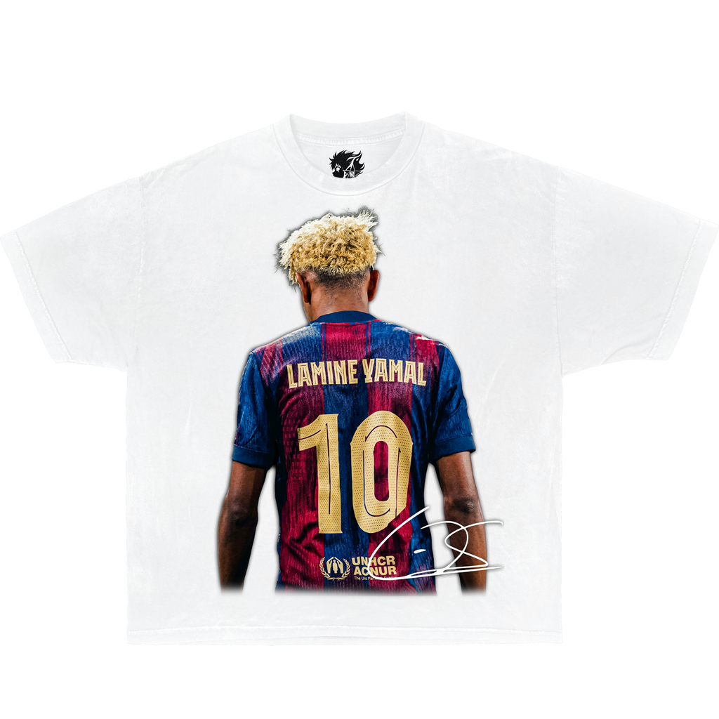 Lamine Yamal Retro Boxy Shirt Soccer Barcelona Tee Streetwear Y2K Oversized Graphic