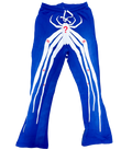 ★ LIMITED ★ Neniom Puff Printed Oversized Spider Flared Sweatpants BLUE Streetwear Y2K