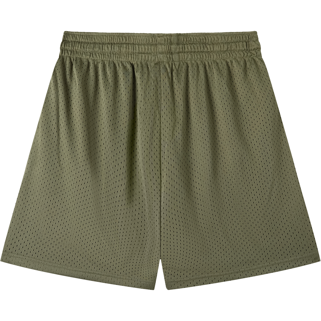 Mesh Drawstring Olive Green Shorts – Unisex Streetwear