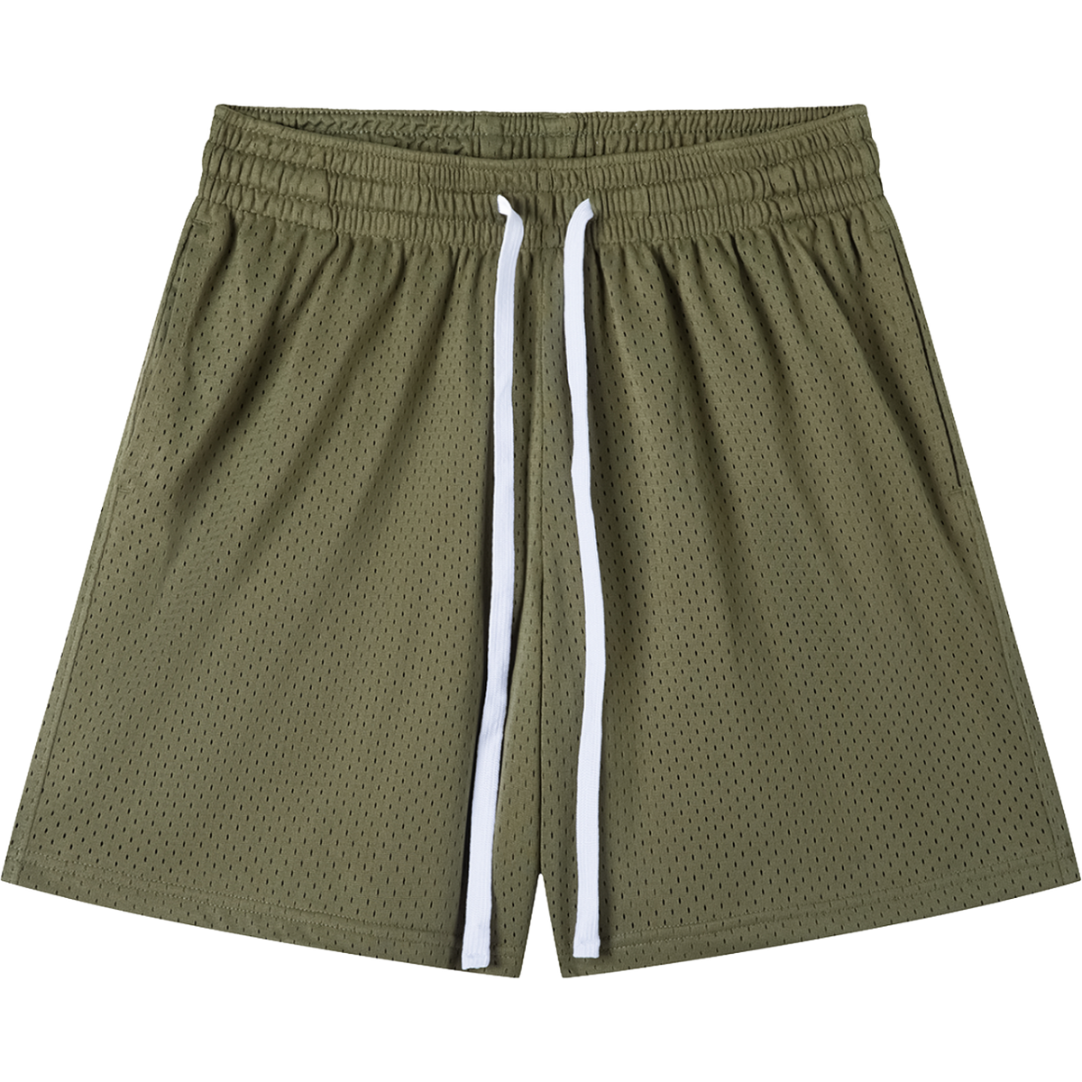Mesh Drawstring Olive Green Shorts – Unisex Streetwear