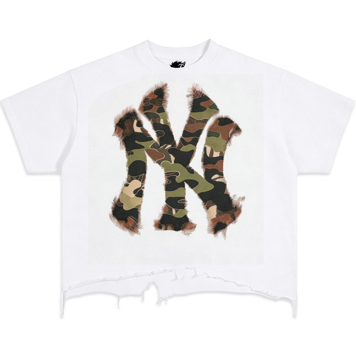Destroyed NYC Camo Oversized Boxy Tee