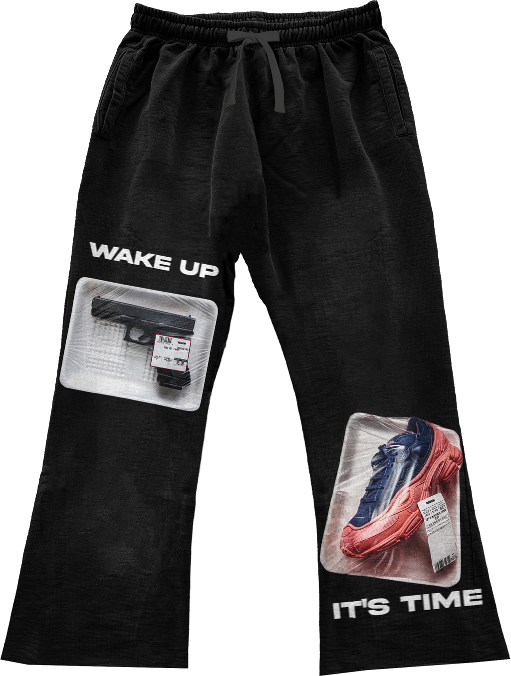 Wake Up Athleisure Handcrafted Vintage Loose fit Sweatpants Streetwear Baggy Unisex Y2K
