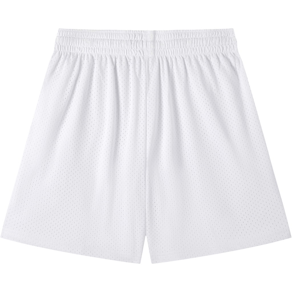 Everyday Mesh Drawstring Shorts – White