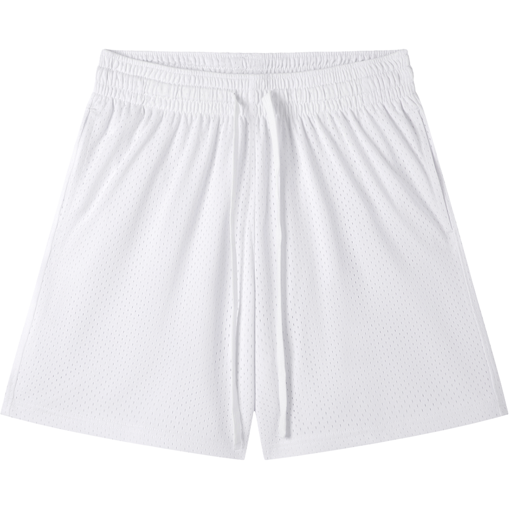 Everyday Mesh Drawstring Shorts – White