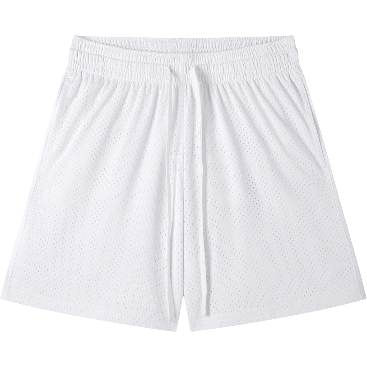 Everyday Mesh Drawstring Shorts – White
